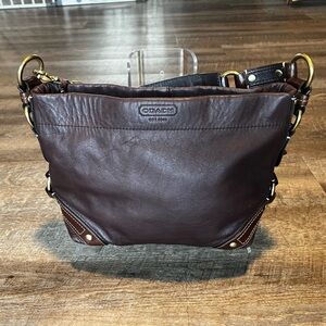 Authentic Coach Dark Chestnut Carly Shoulder Bag